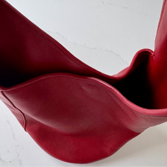 Reformation Small Leather Silvana Bucket Bag - Lipstick Red - Picture 16 of 16